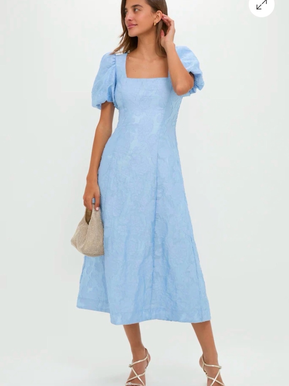 Ice Blue Jacquard Inez Maxi Dress - Picture 3 of 6